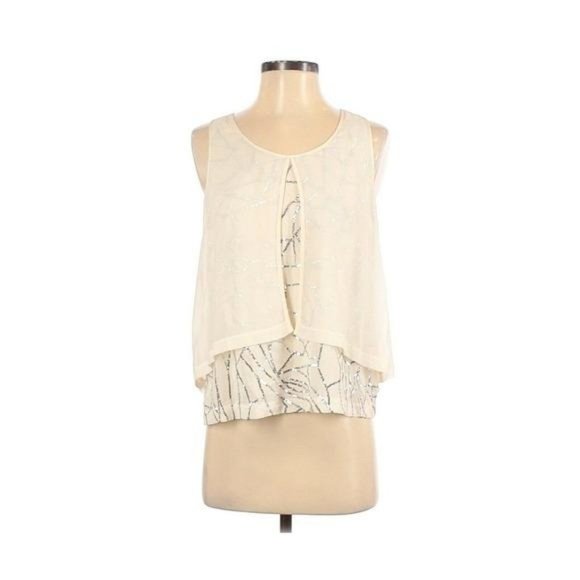 Robert Rodriguez Tops - Robert Rodriguez Ivory Silk & Sequin Layer Holiday Party Top